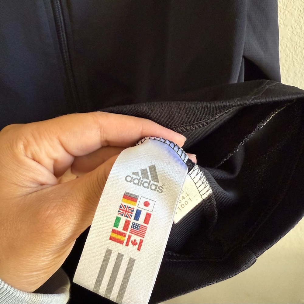 Adidas Women's XL Black 3-Stripes Full Zip Hoodie Jacket Athleisure Streetwear - Picture 6 of 14